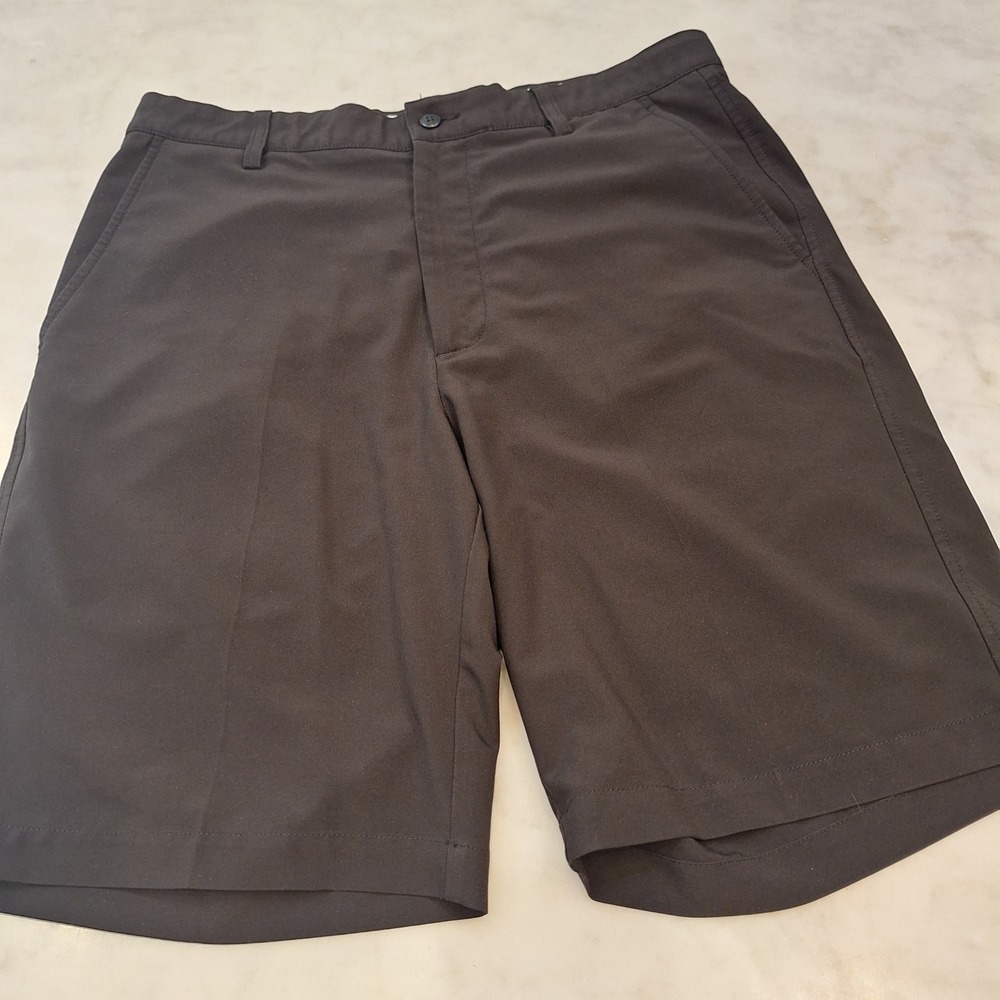 FootJoy Golf Shorts Sz W34 Black Performance Stretch‎ 10" Inseam No back buttons